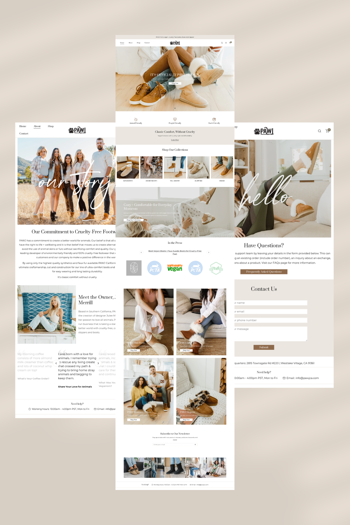 PAWJ California Shopify E-Commerce Website Design by Marra Creative Studio