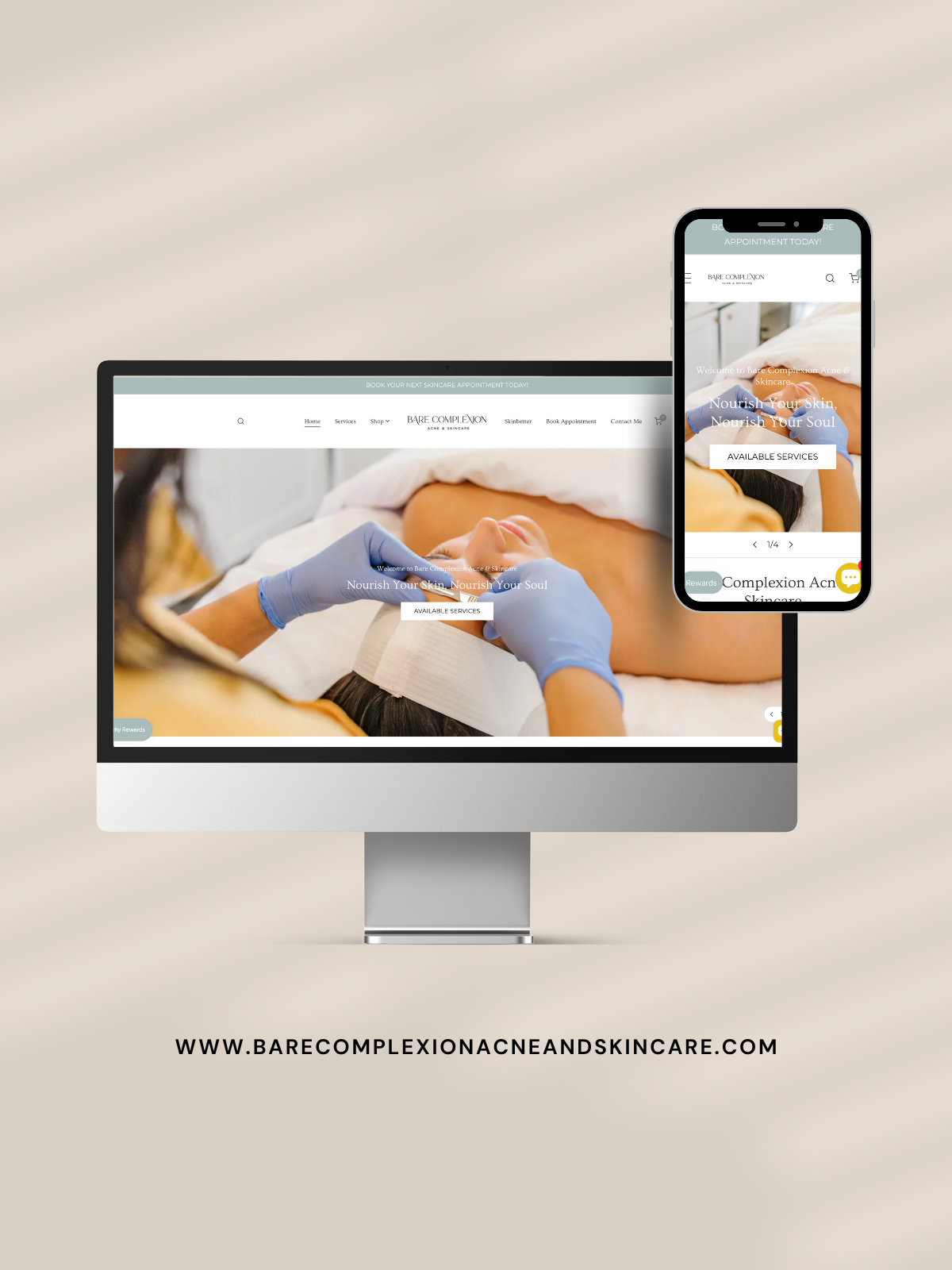 Shopify Website Design | Bare Complexion Acne and Skincare in Ventura, CA | Marra Creative Studio
